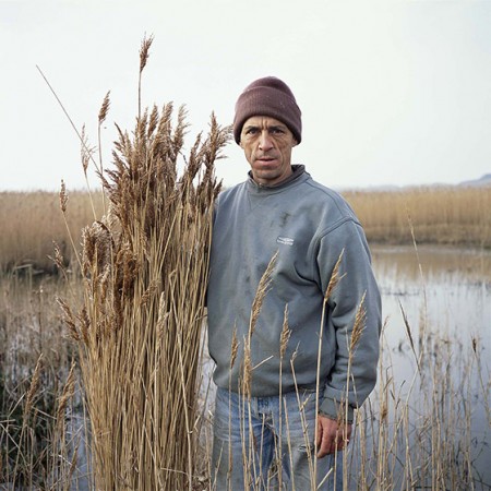 Eric Lihard<br>coupeur de roseaux<br>
Réserve naturelle de l'estuaire <br>
« Je retiendrais du marais, un travail physique, les oiseaux migrateurs, les gabions et le pont de Normandie. »